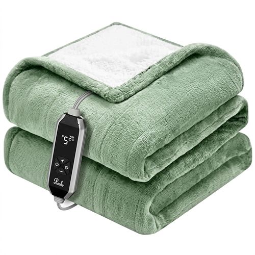 Reaks Heated Blanket Throw Green