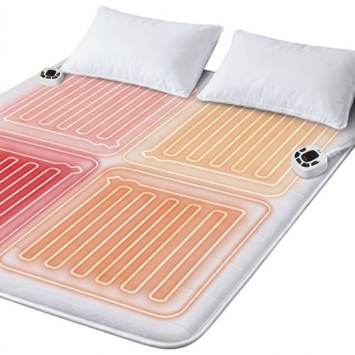 Reaks Queen Size Multi Zone Electric Heated Mattress Pad