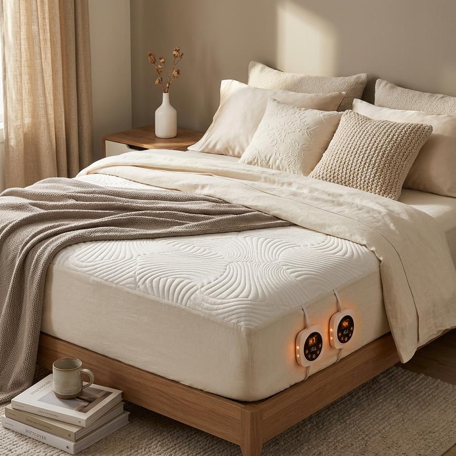 Reaks heated mattress pad on bed