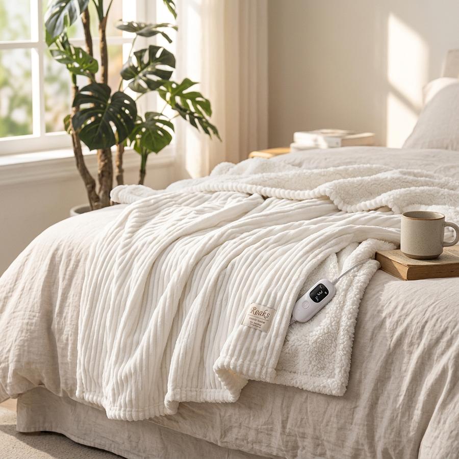 Reaks heated blanket in bedroom morning