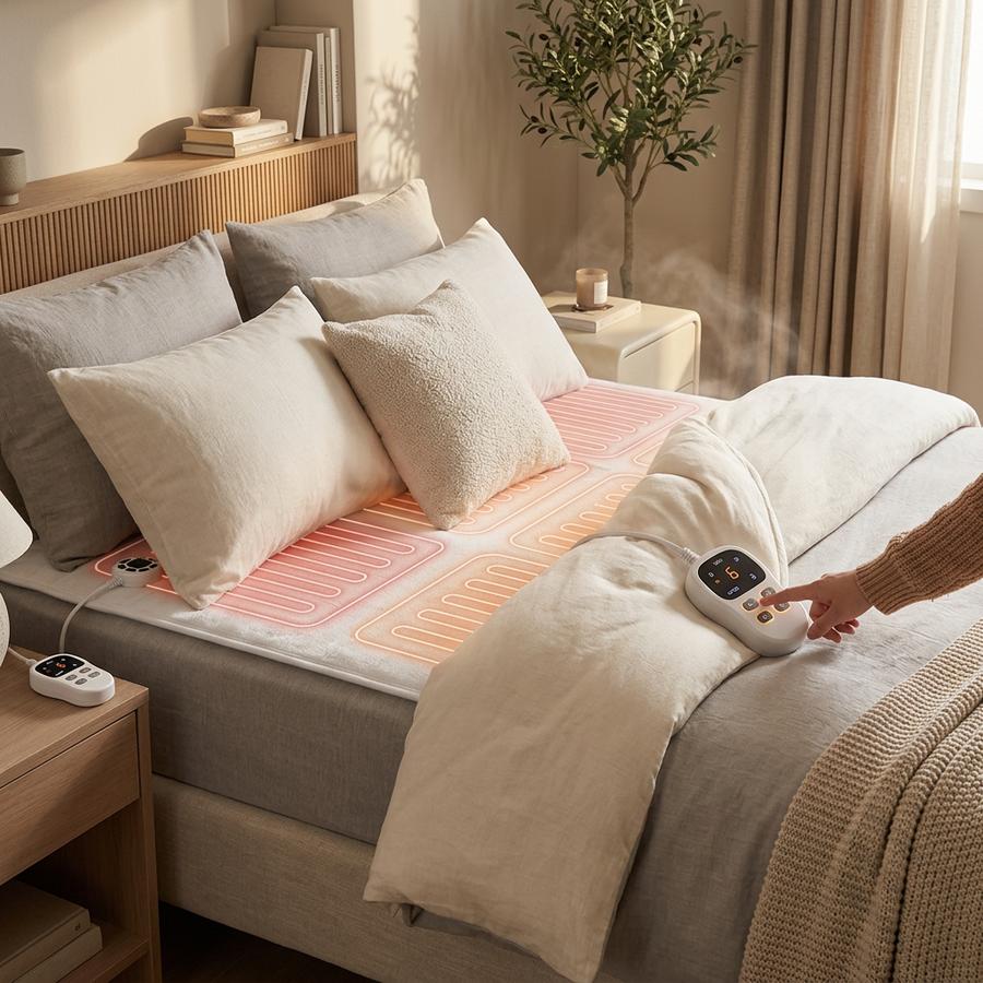 Reaks multi zone mattress pad in bedroom